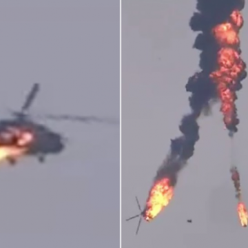 Турция сбила вертолет «Ми-17» в Сирии: машина взорвалась и сгорела прямо в воздухе — видео